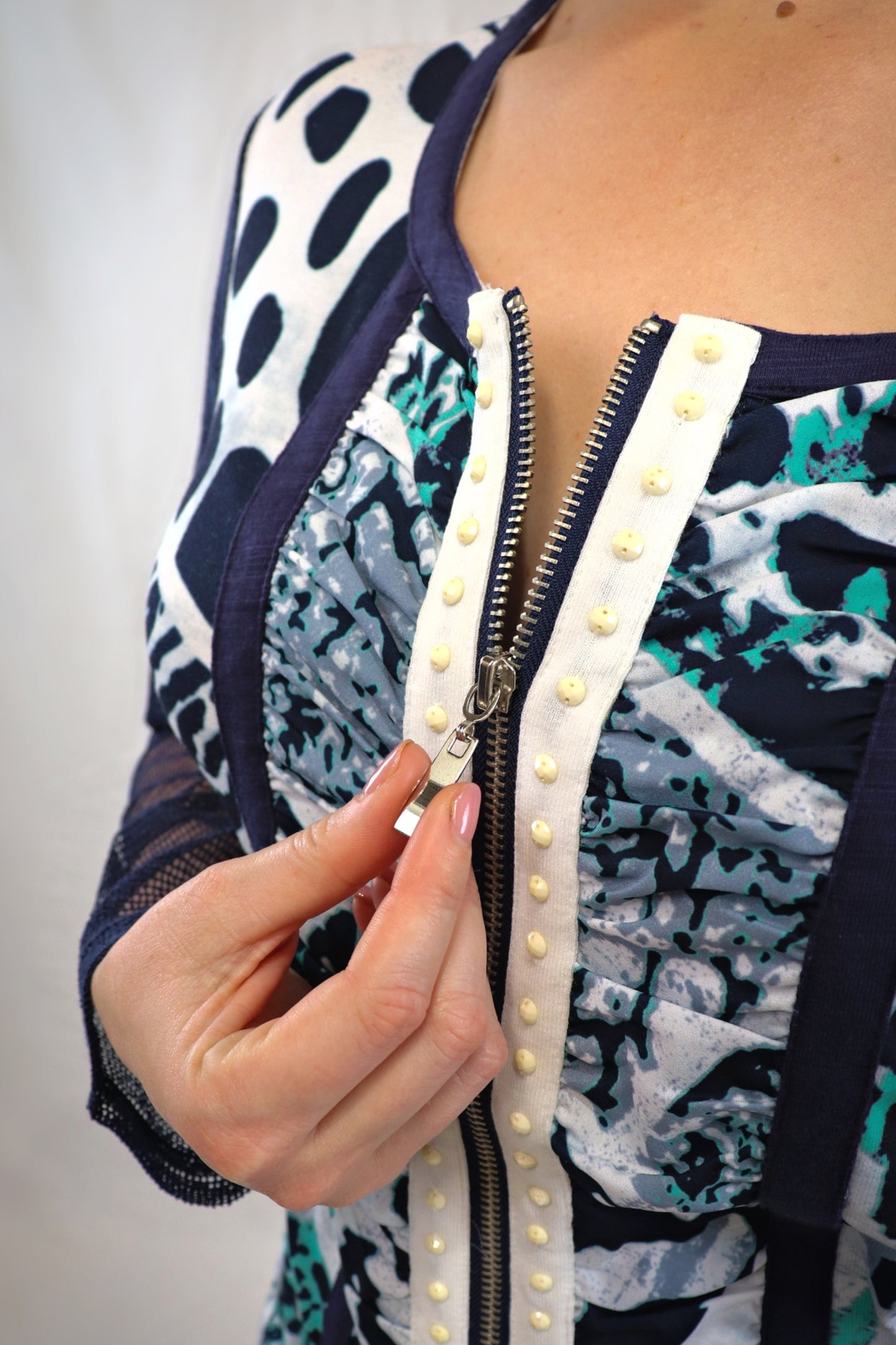Print Jacket - Navy