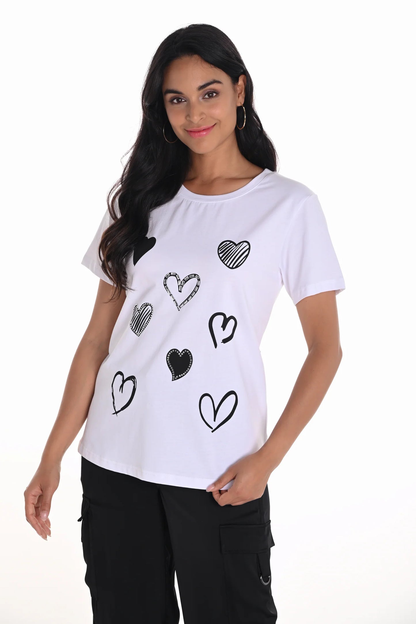 Frank Lyman Heart Print Tee - White