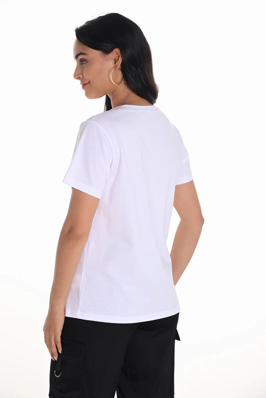 Frank Lyman Heart Print Tee - White