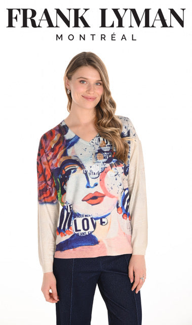 Frank Lyman Graphic Print Knit Top