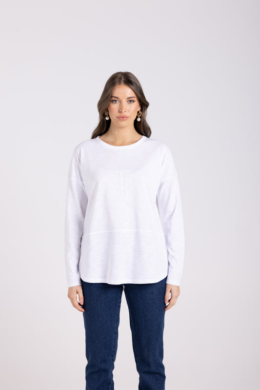 Two T's Sequin Logo Top - Scarlet