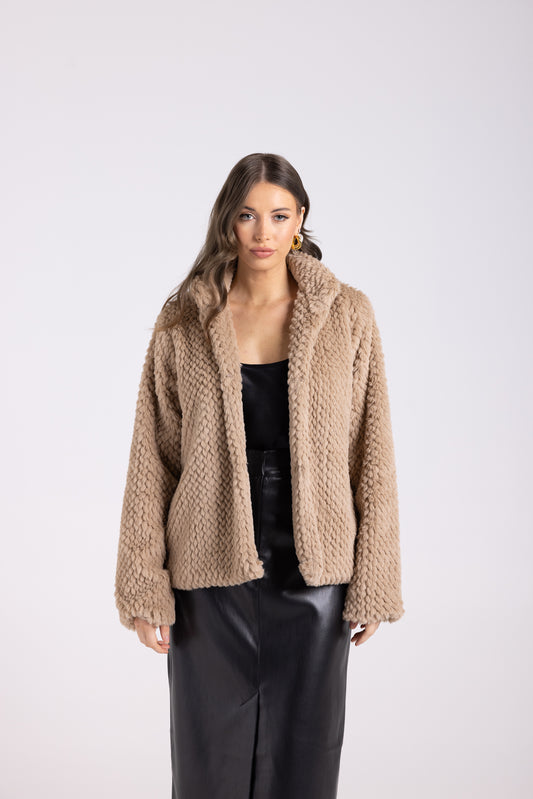 Two T's Short Teddy Coat - Black