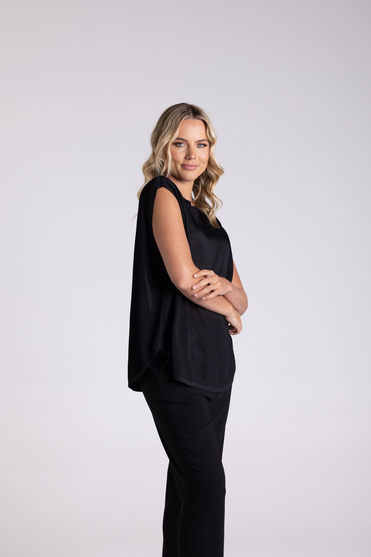 Two T's Oversized Top - Black