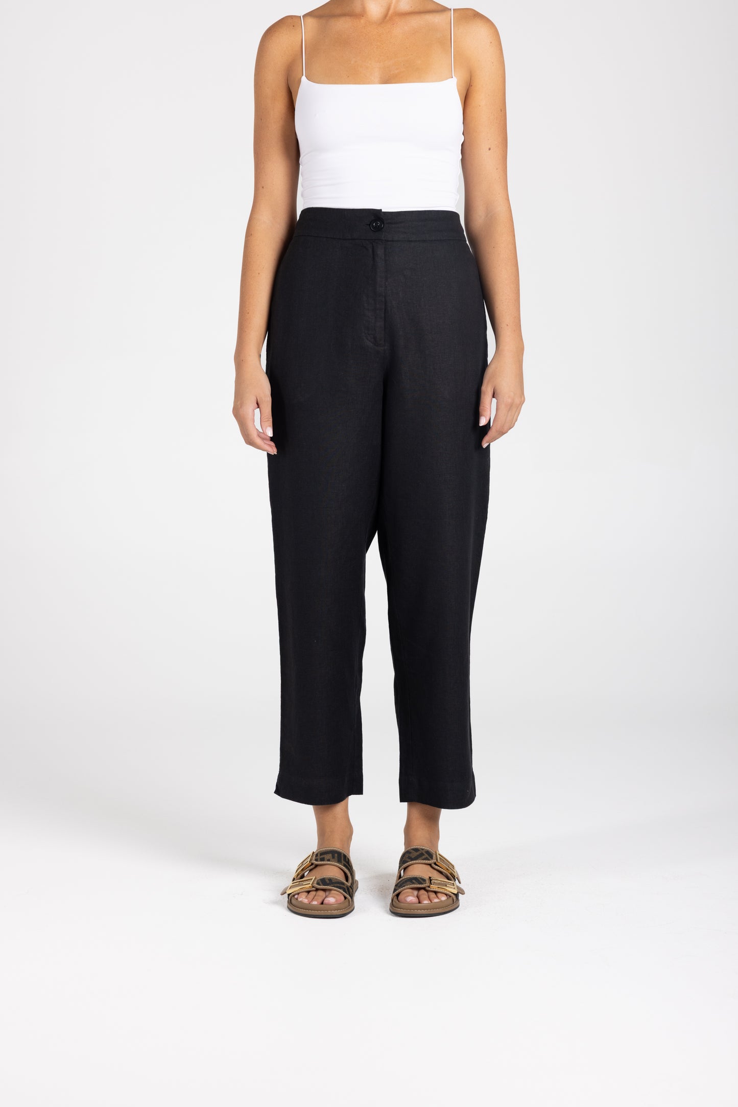 Two T's Linen 7/8 Pant - Pink