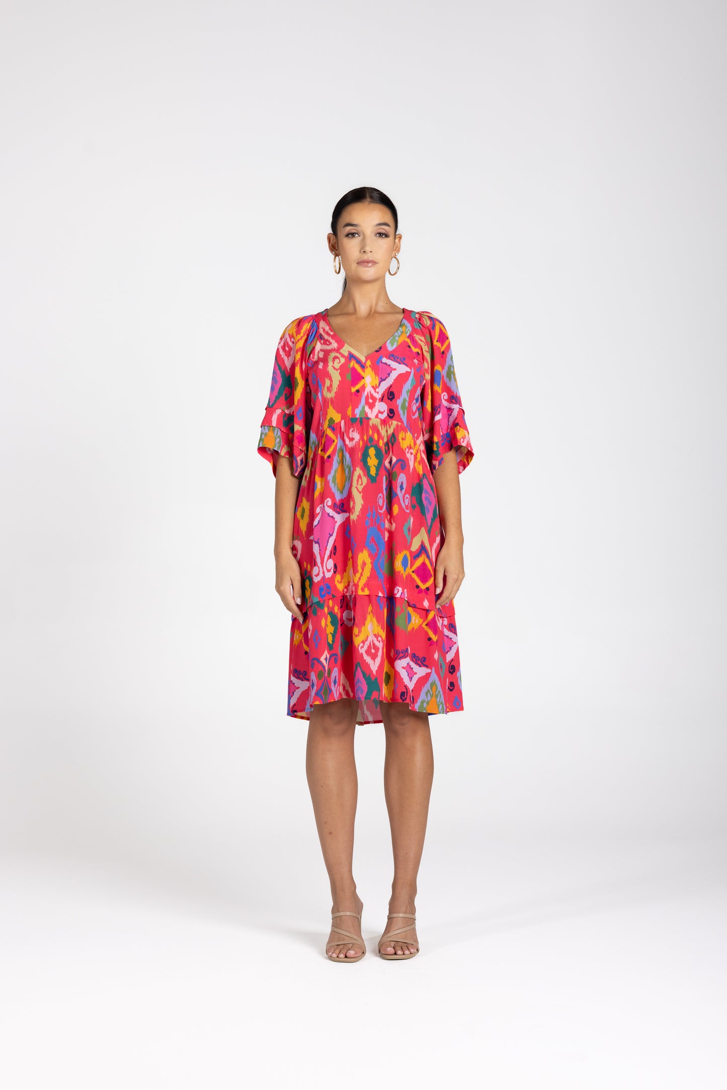 Two T's Ikat Short Dress - Print