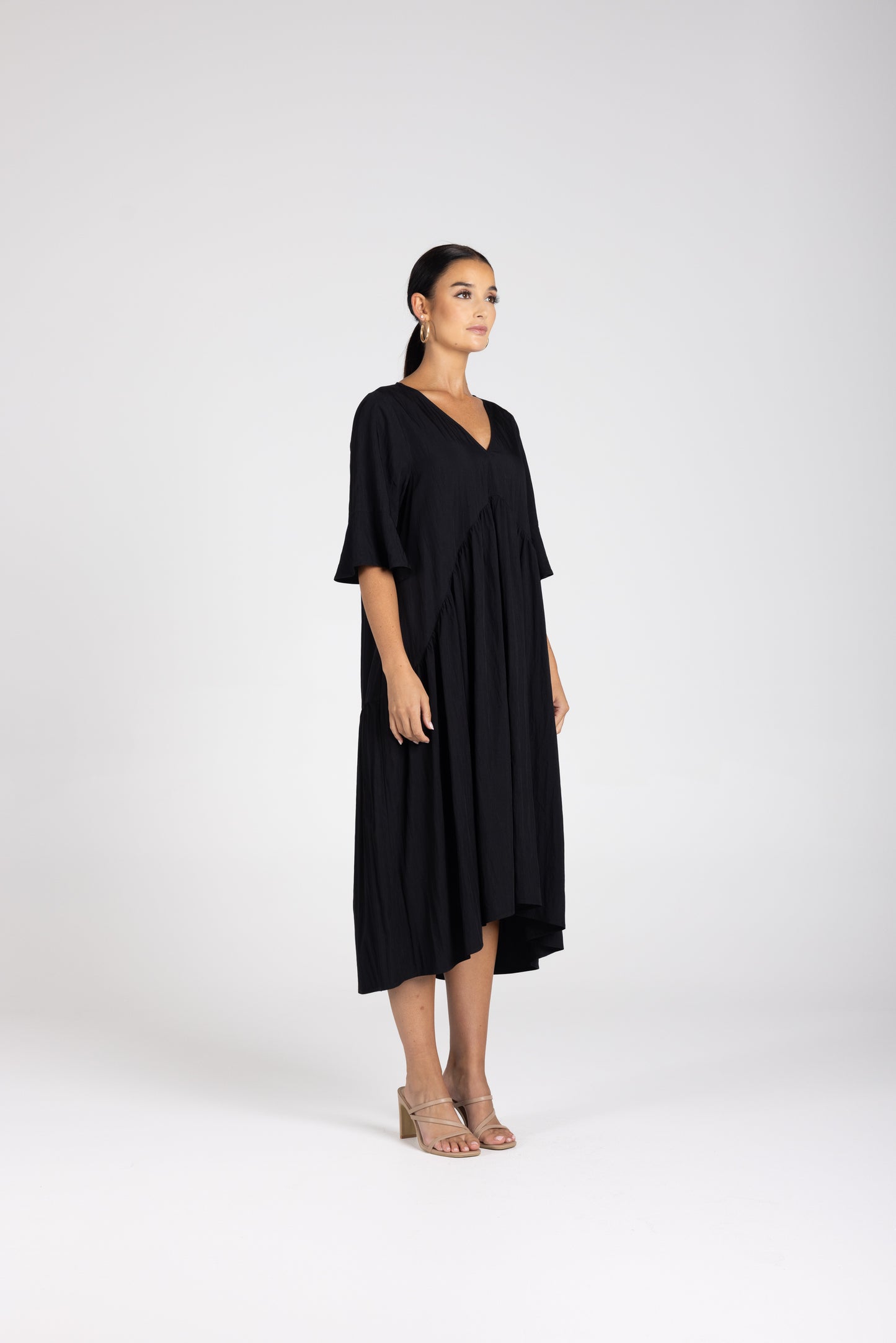 Two T's V-Neck Dress - Black