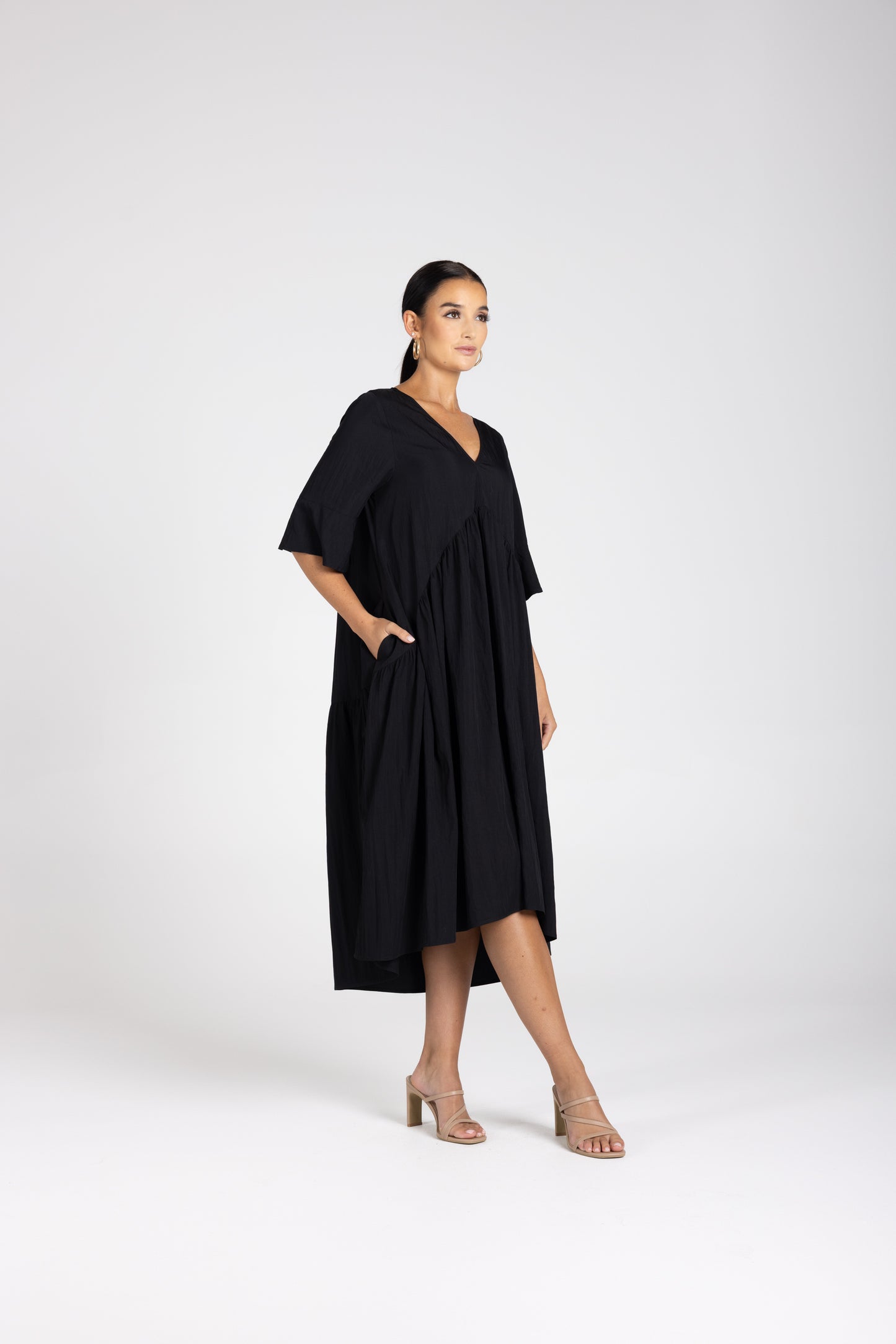 Two T's V-Neck Dress - Black