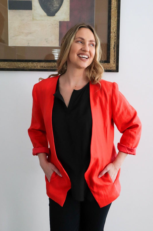 Linen Jacket - Orange