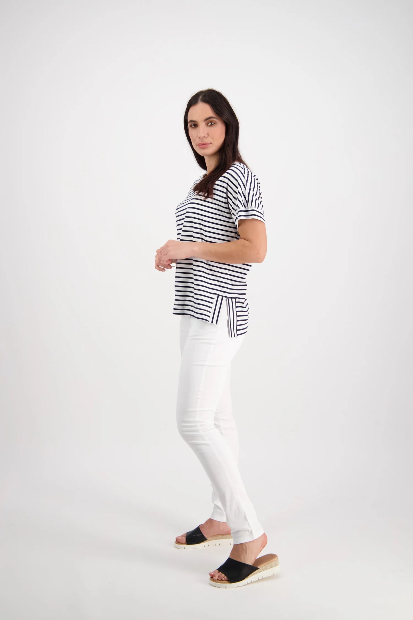 Vassalli Basket Weave Pocket Jeans - White