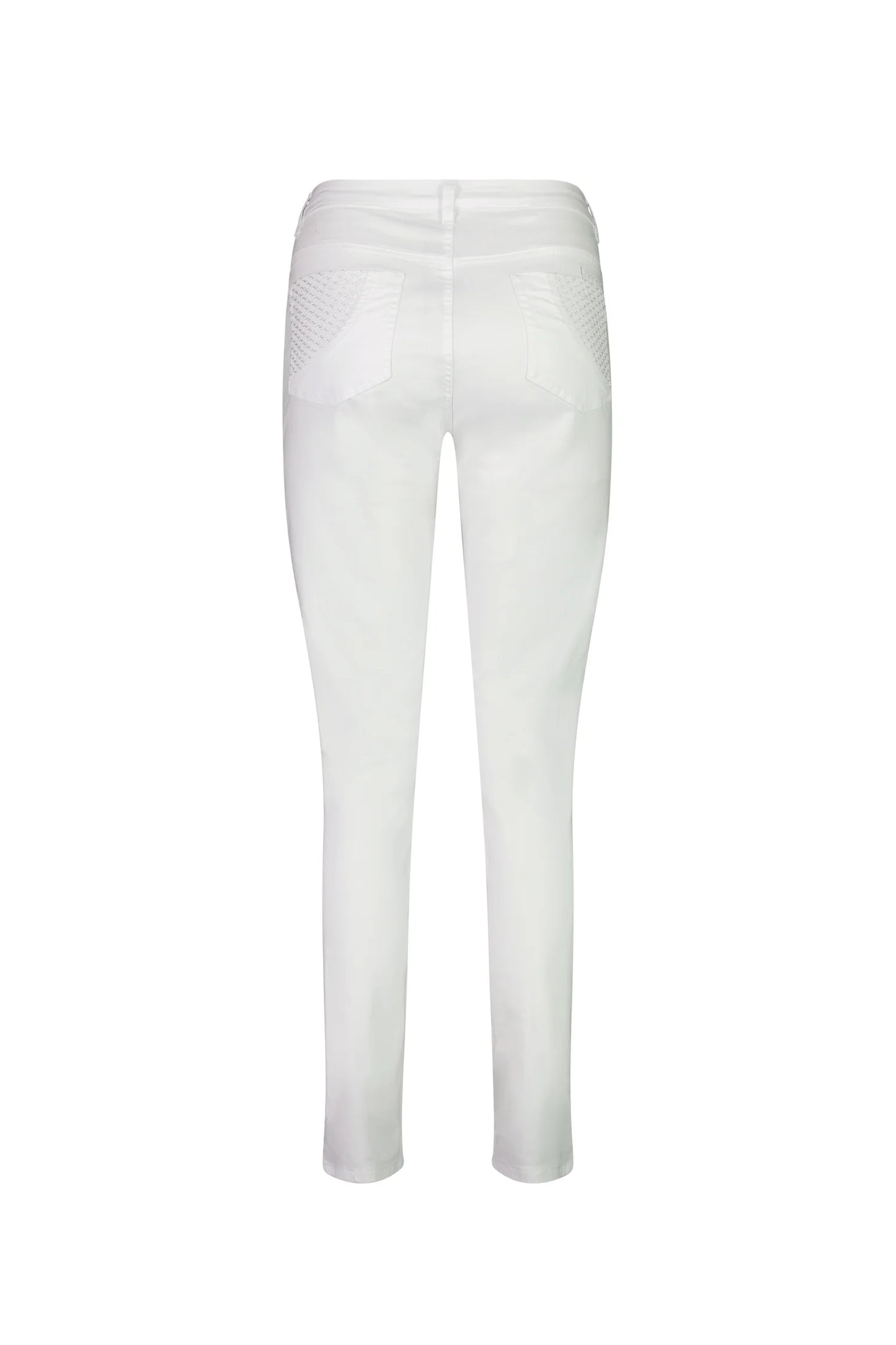 Vassalli Basket Weave Pocket Jeans - White