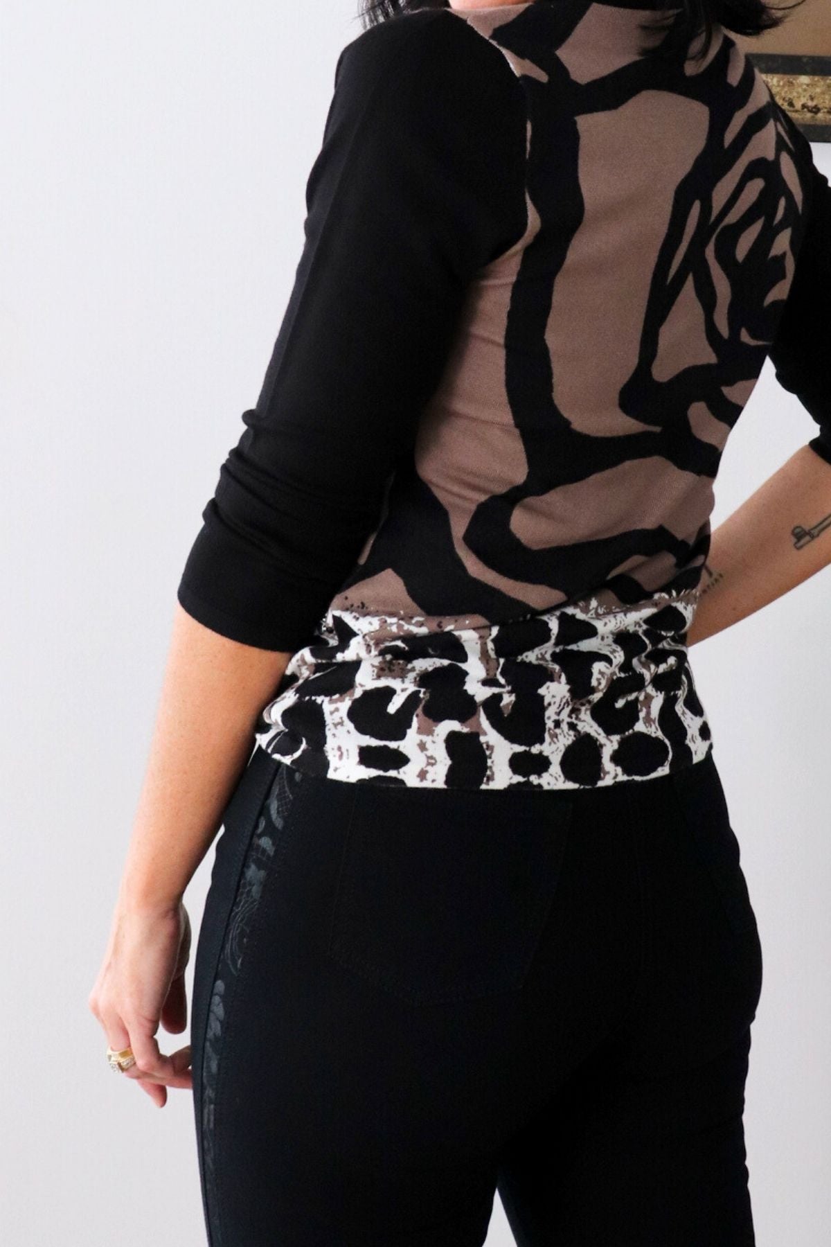 Print Knit Jacket - Black