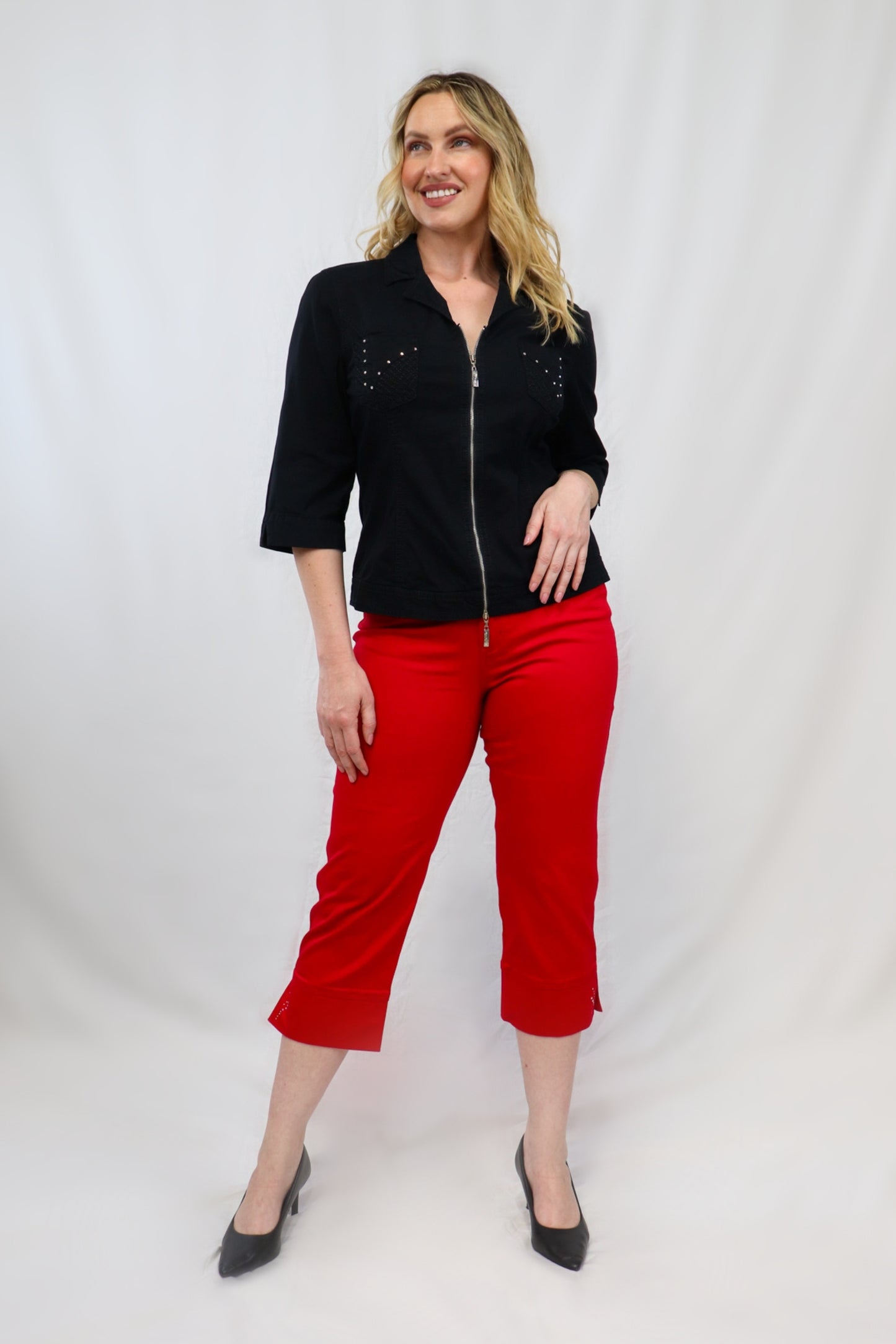 Diamonte Cuff Capri - Red