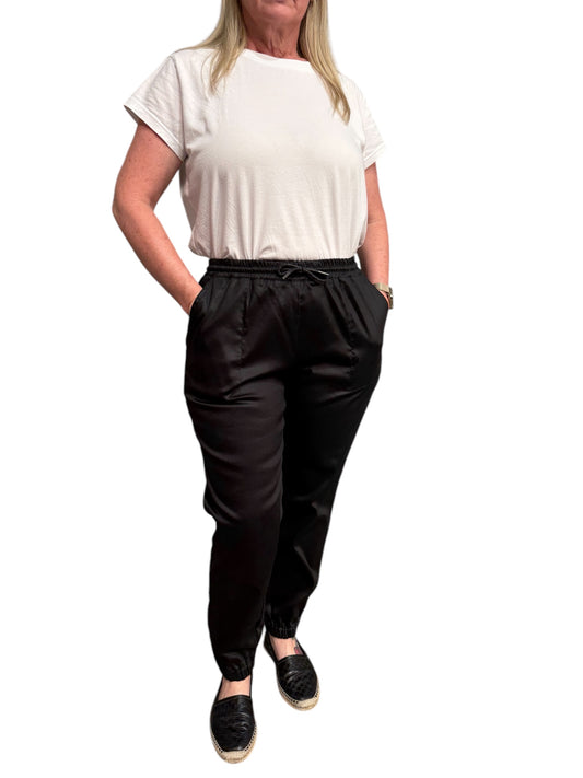 Ping Pong Elastic Waist Cargo Pant - Black