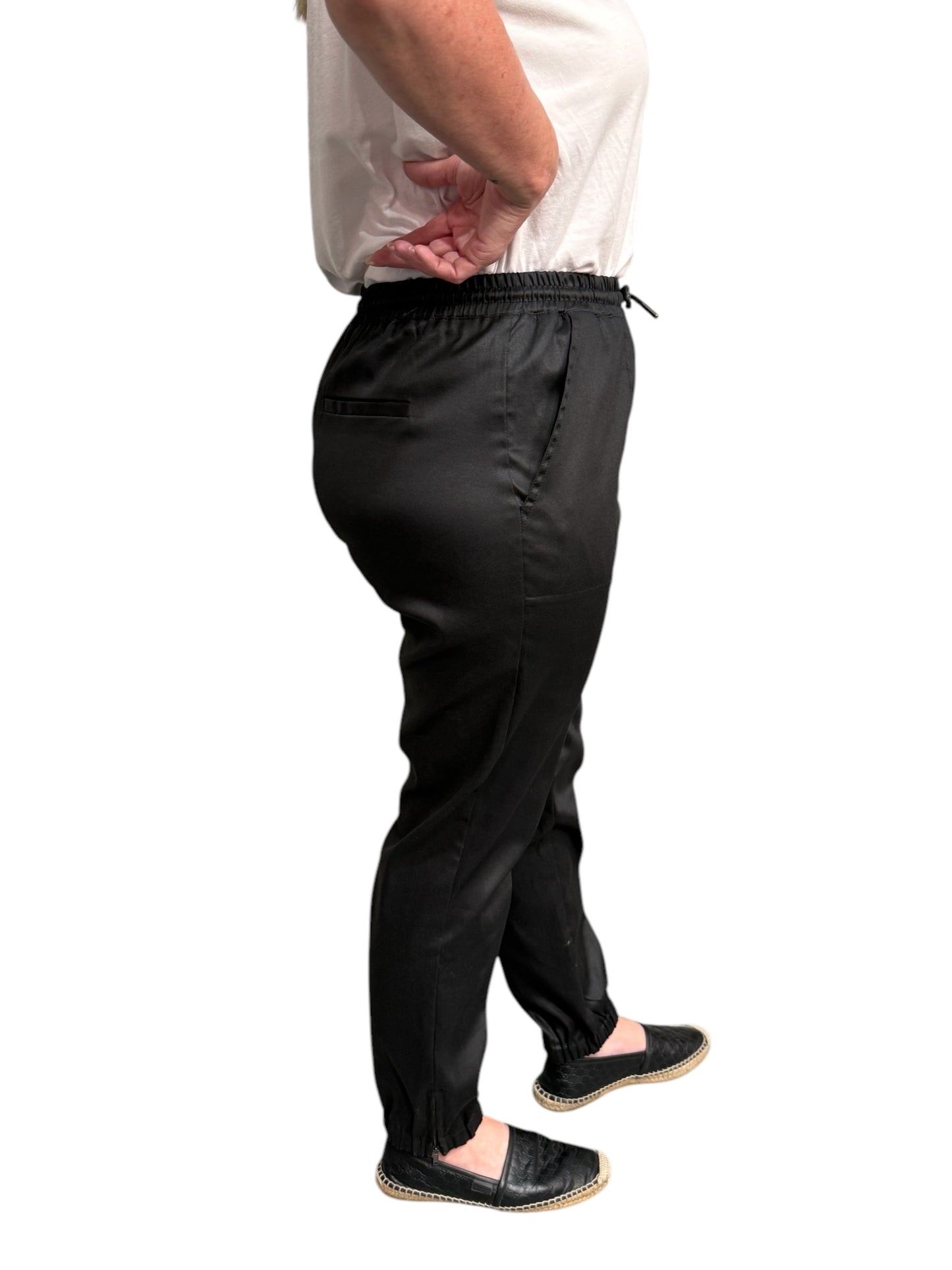 Ping Pong Elastic Waist Cargo Pant - Black