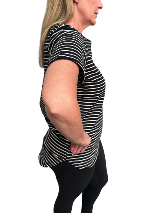 See Saw Stripe Tee - B/W