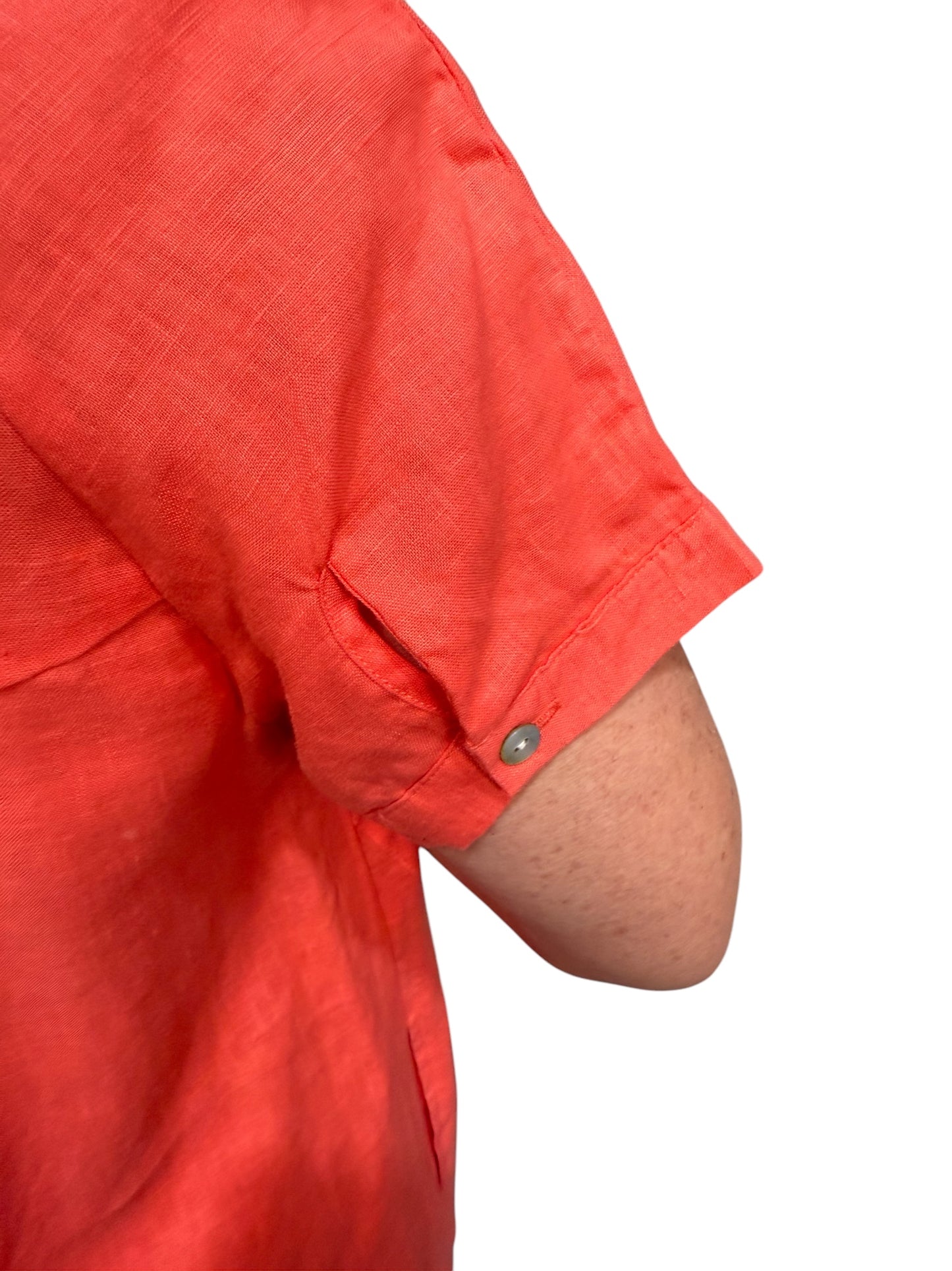 See Saw Linen Dress - Tangerine