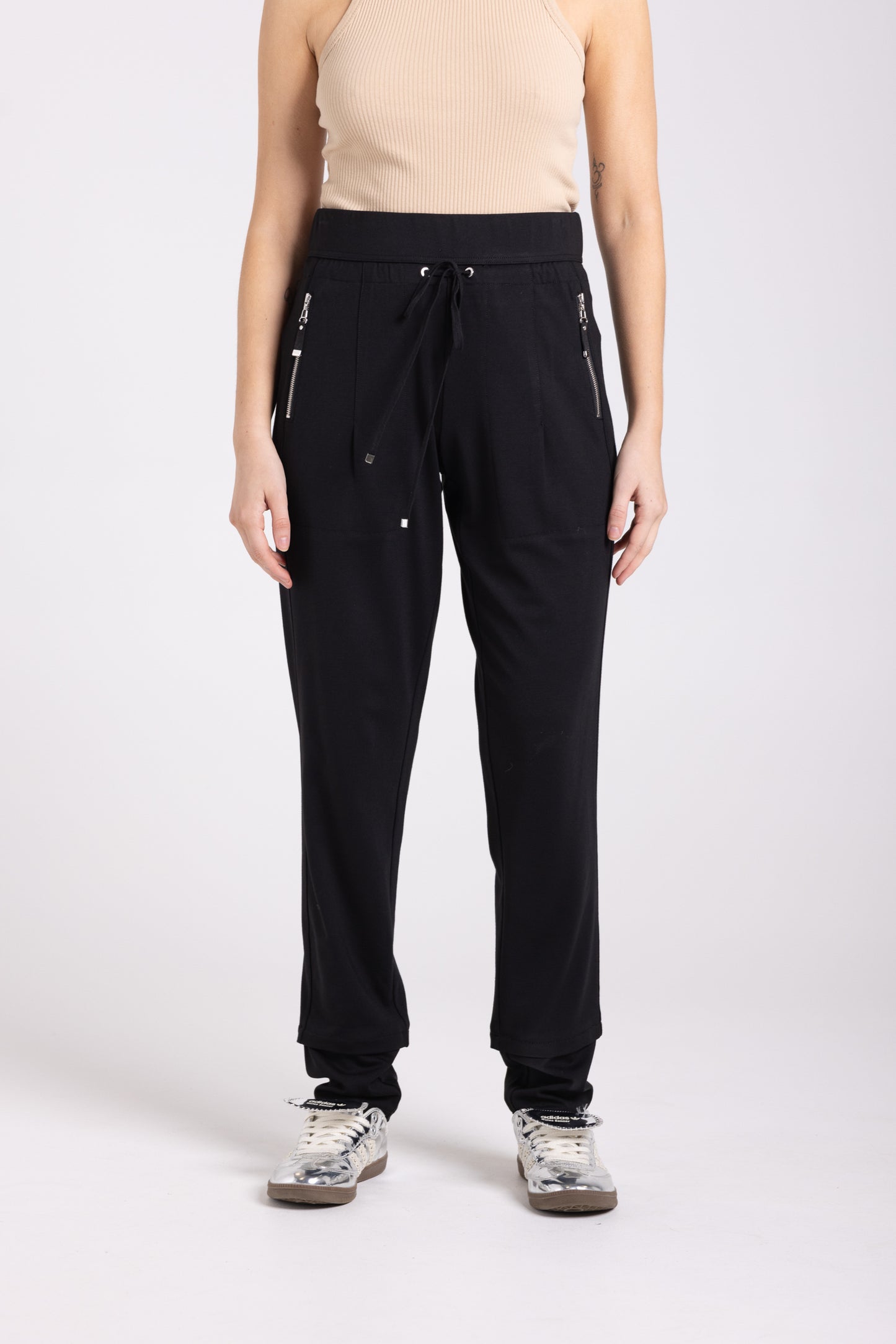 Two T's Ponte Panelled Pant - Black
