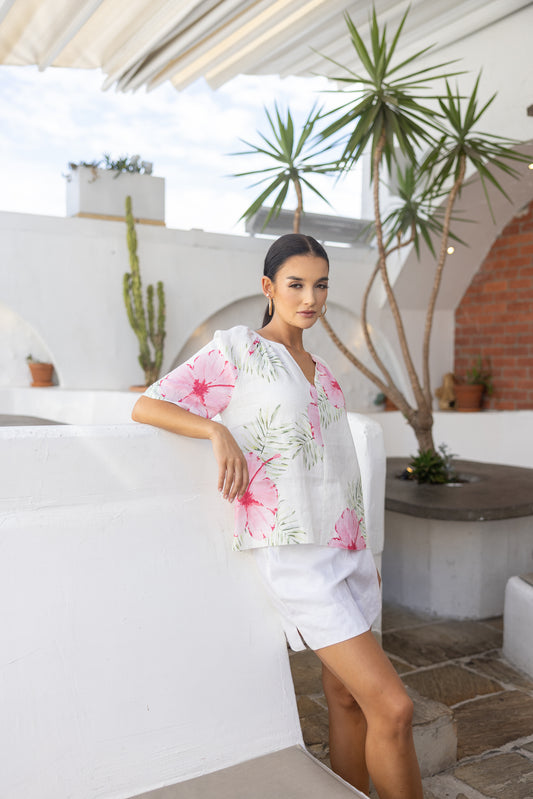 Two T's Tropical Print Top