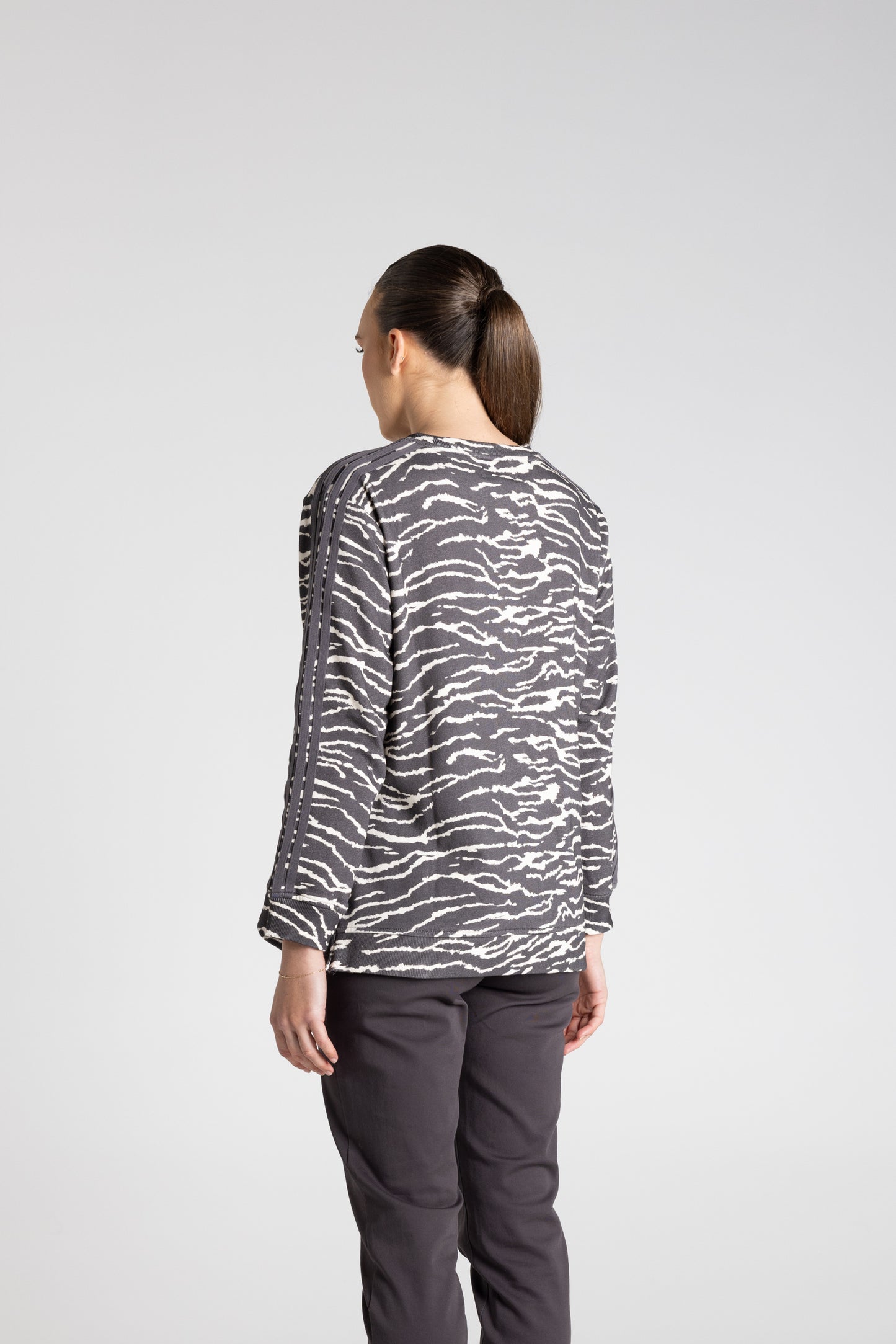 Two T's Zebra Print Sweater - Slate/Ivory