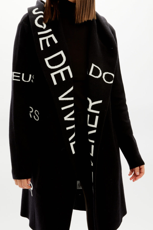 Frank Lyman Open Front Knit Jacket - Black/White