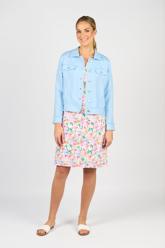 Vassalli Linen Jacket - Sky Blue