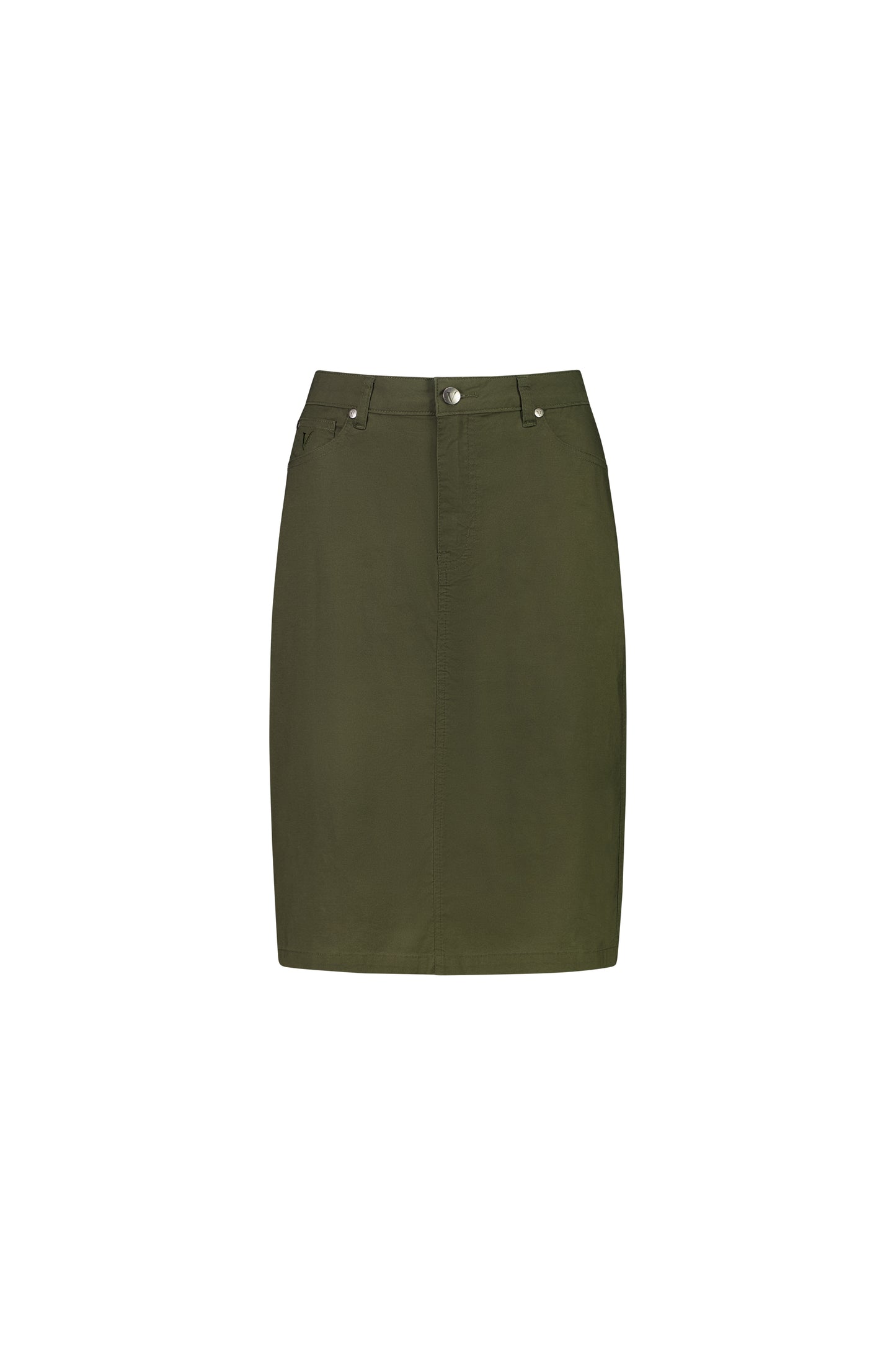 Vassalli Poplin Skirt - Khaki