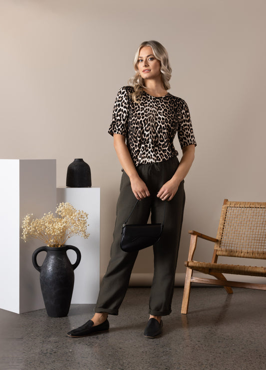 Vassalli Leopard Print Tee