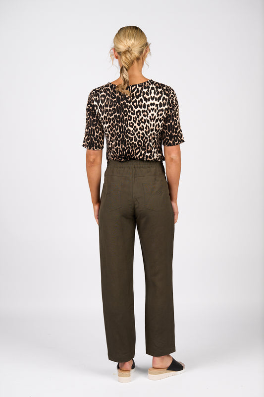 Vassalli Ankle Grazer Pant - Khaki