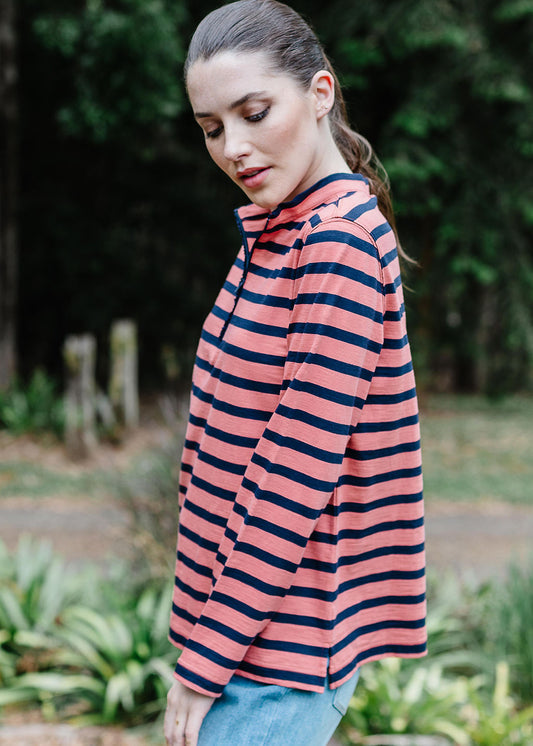 Stripe Polo - Terracotta