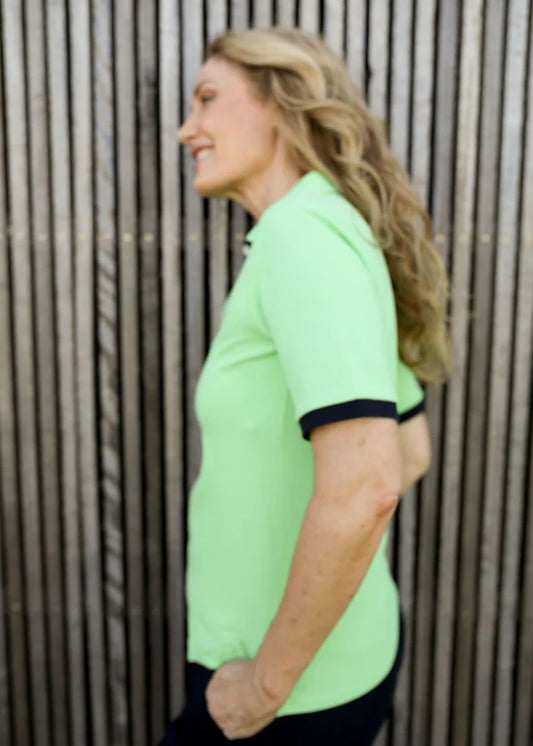 Goondiwindi Cotton Contrast Trim Polo - Apple