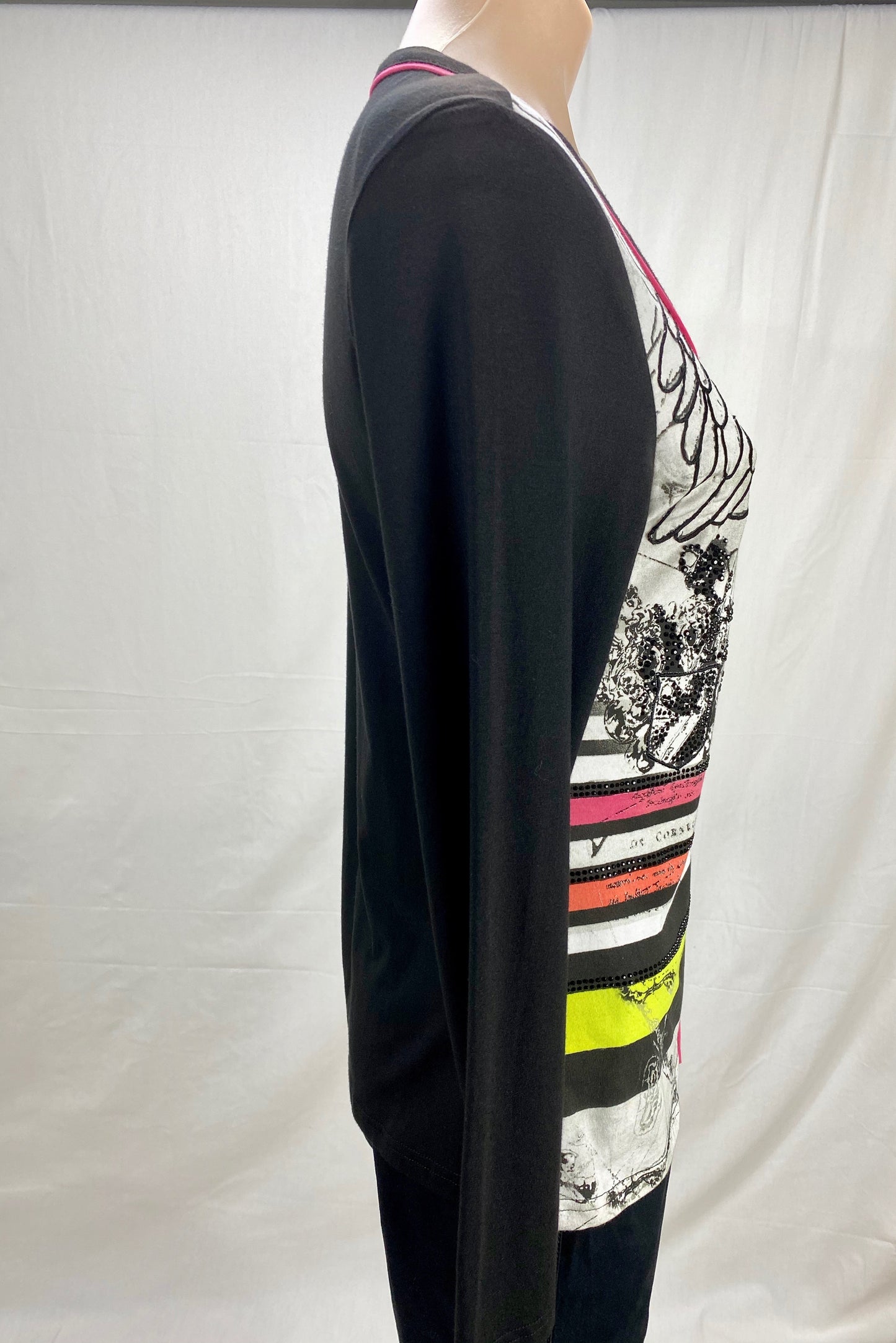 Stripe Print Jacket - Black