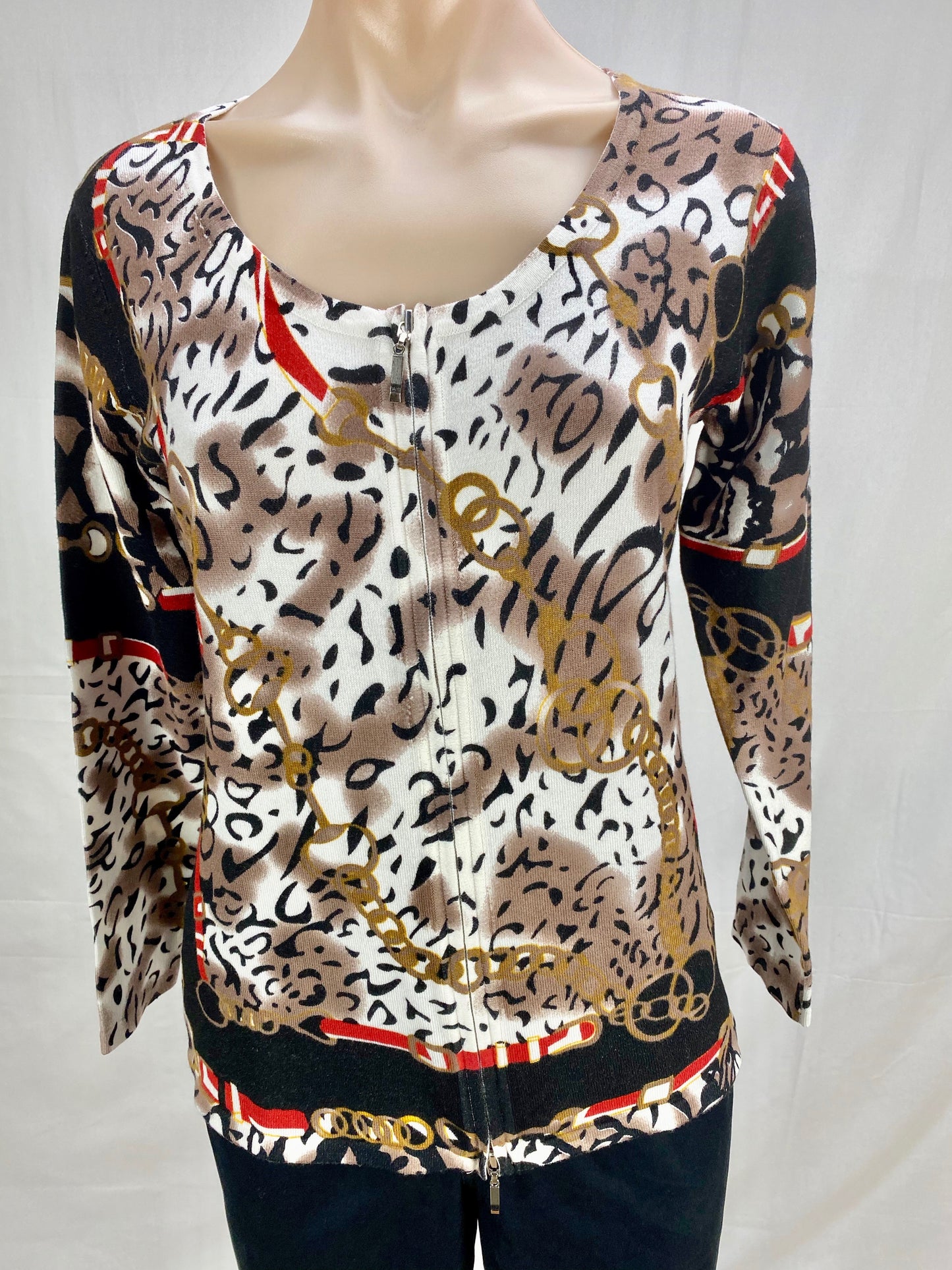 Print Knit Jacket - Black