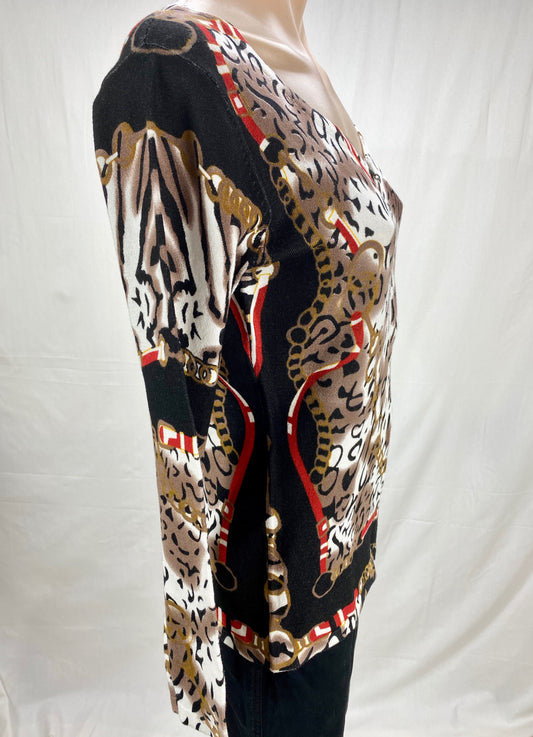 Print Knit Jacket - Black