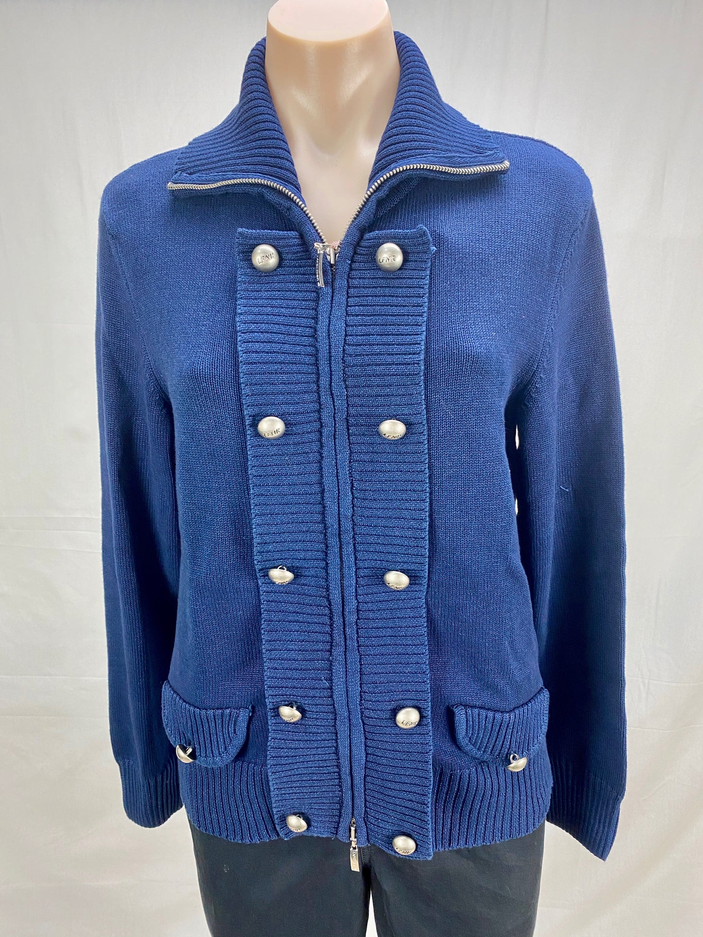 Button Knit Jacket - Navy