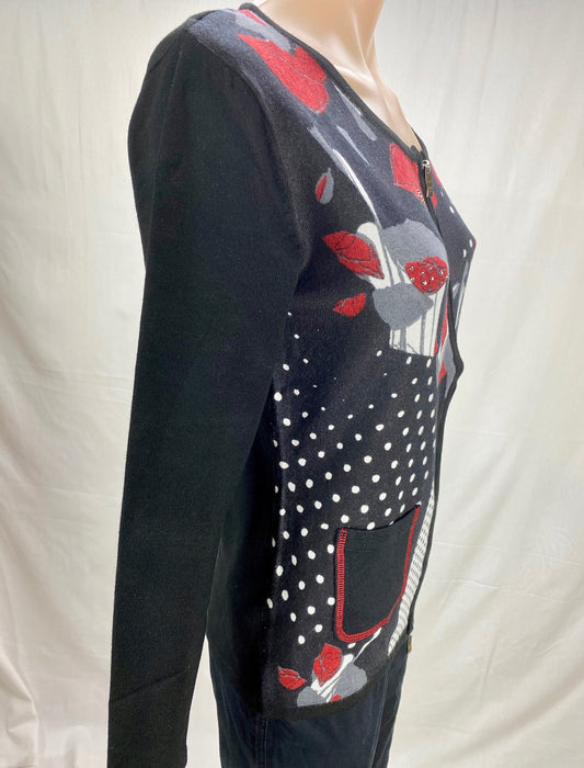 Print Knit Jacket - Black