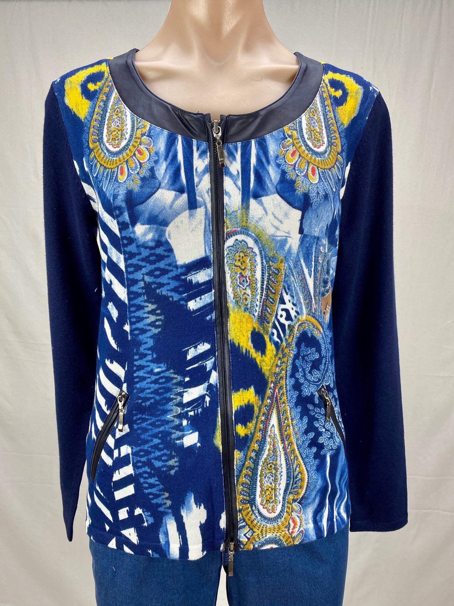 Print Knit Top - Navy