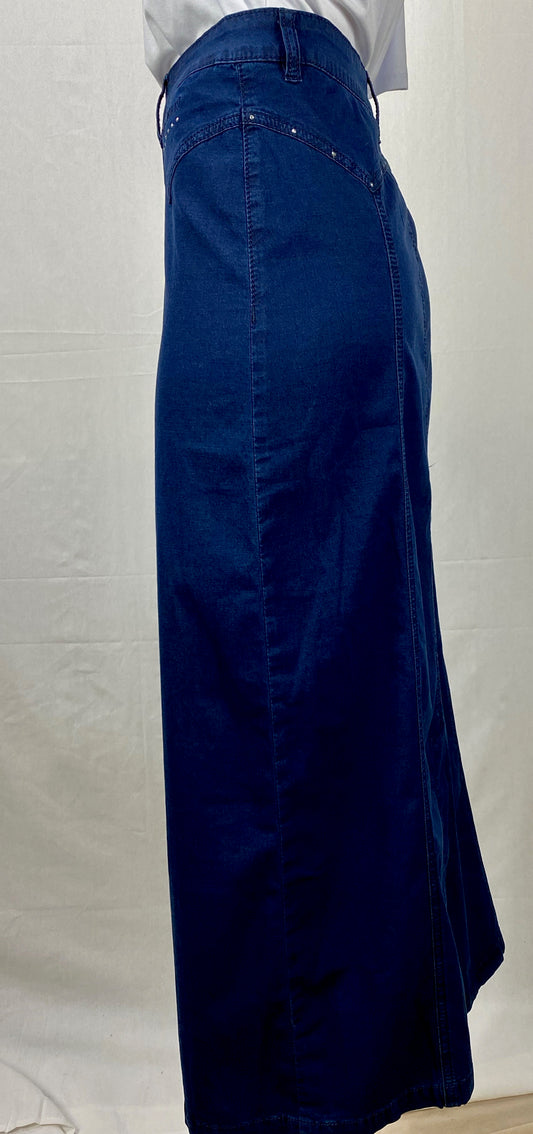 Long Line Straight Skirt - Navy