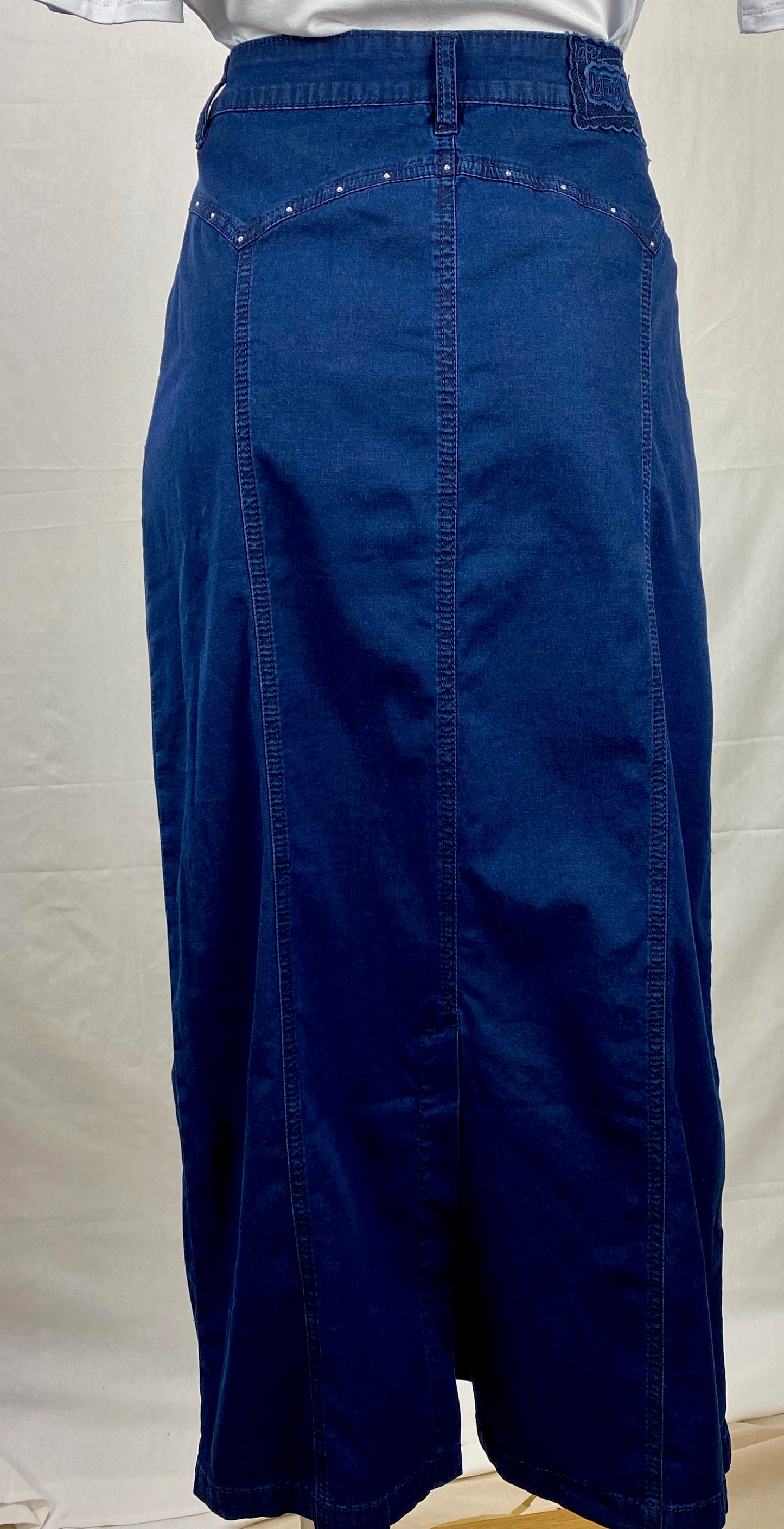 Long Line Straight Skirt - Navy