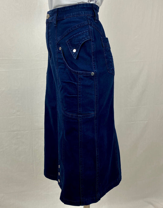Button Skirt - Navy