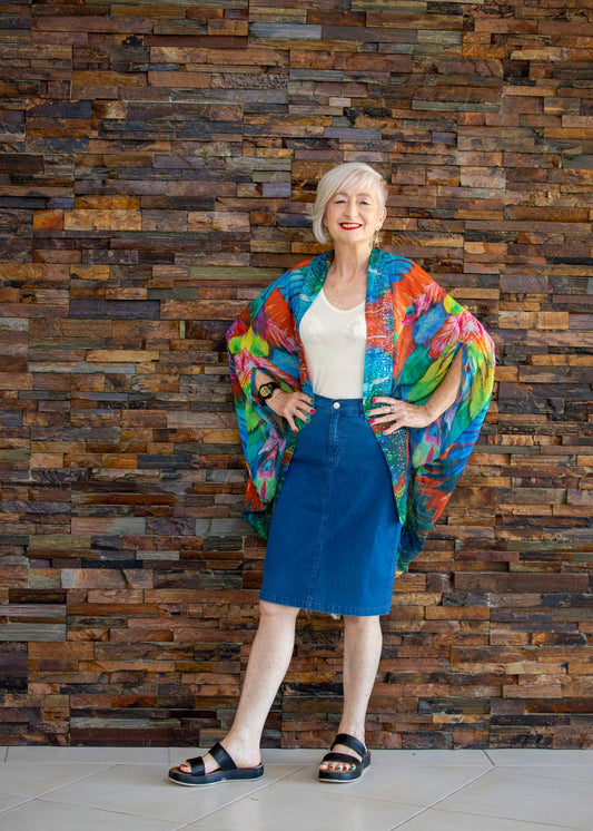 Beaded Cape - Phoenix Print