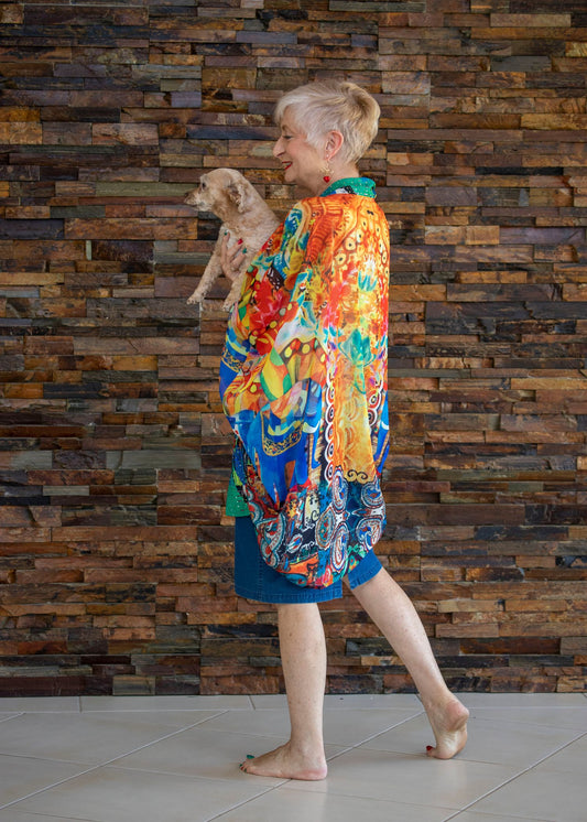 Beaded Cape - Fantasy Print