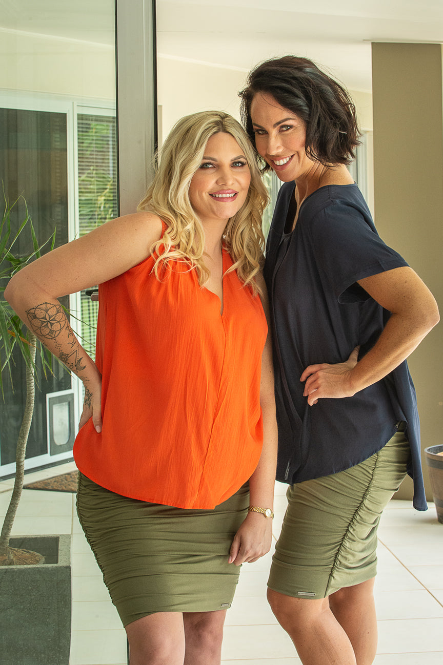 Sleeveless V Tee - Orange