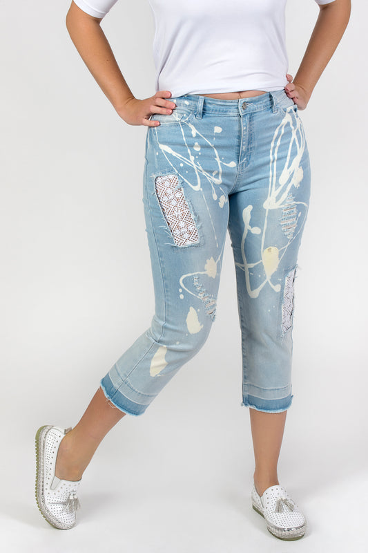 Ripped Capri - Blue
