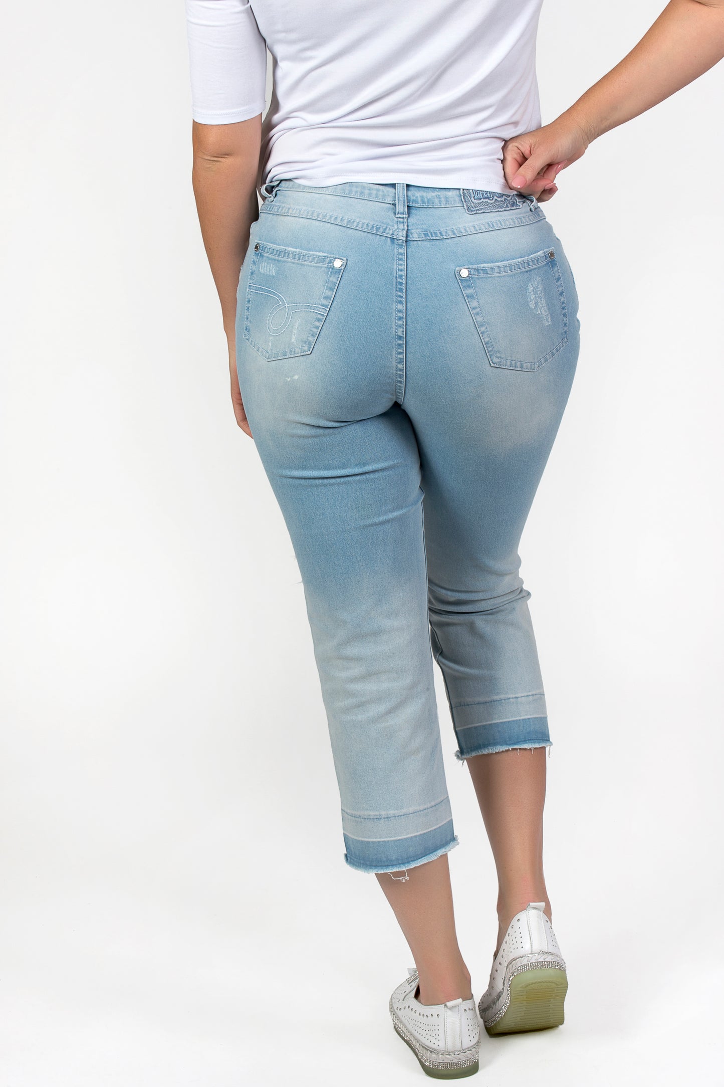 Ripped Capri - Blue