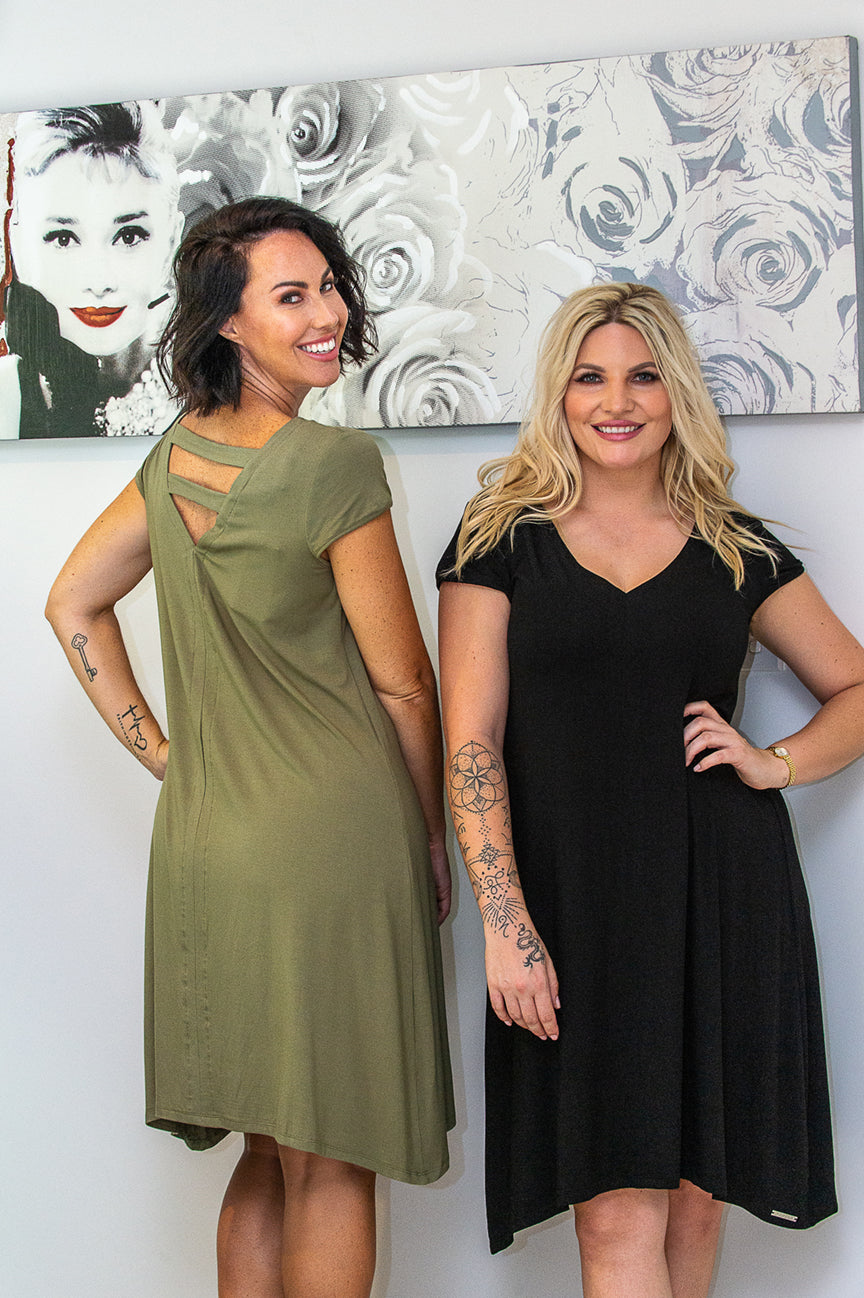 Back Strap Dress - Khaki