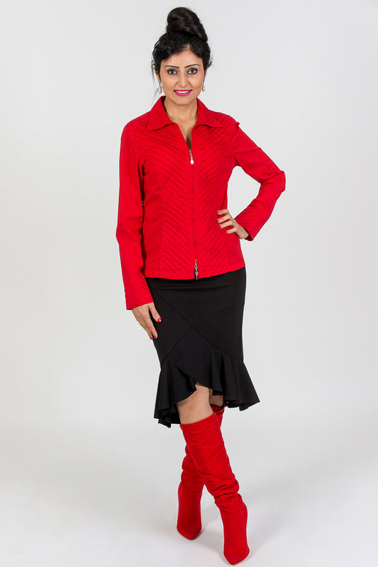 Frill Ponte Skirt - Black