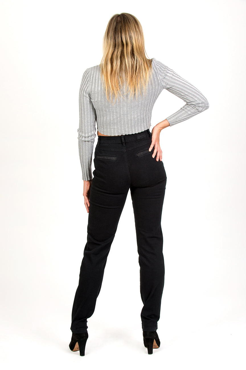 Snake Trim Jeans - Black