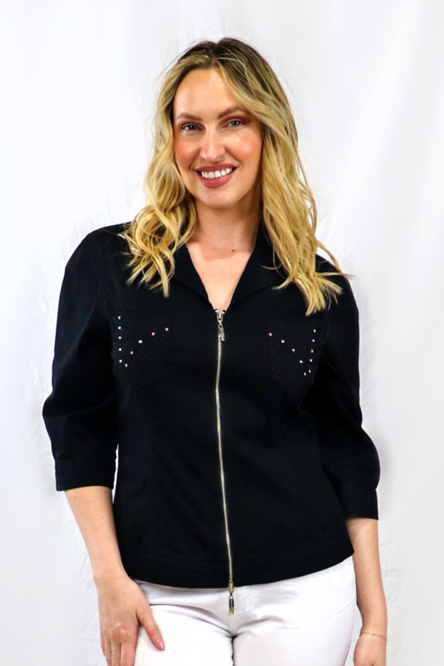 Cross Stitch Bling Jacket - Black