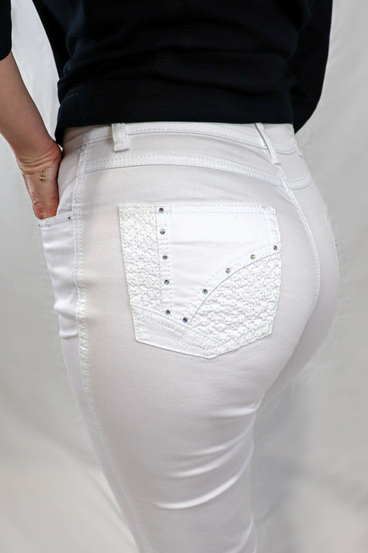 Cross Stitch Capri - White