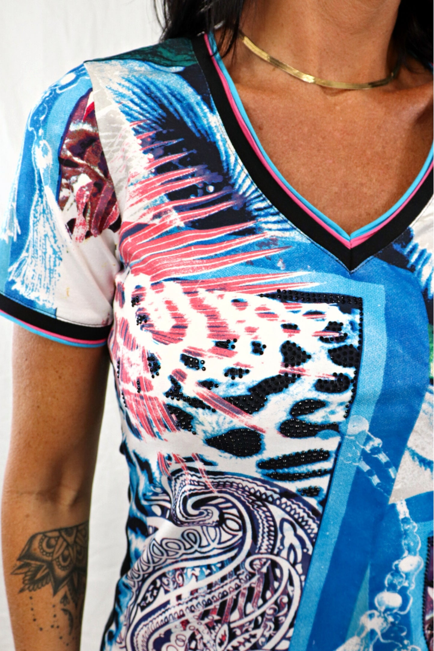 Print Top - Aqua